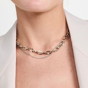 Justine Clenquet Silver and Gold Kristen Chain Necklace
